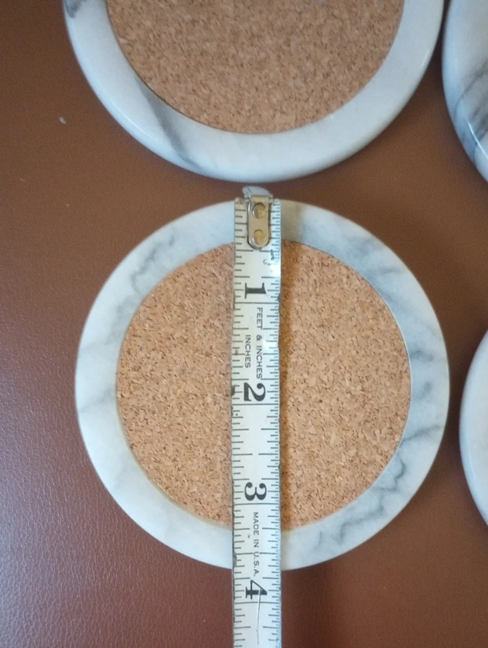 Vintage Collectible Marble & Cork 6 Coaster Set from Harrah's Marina